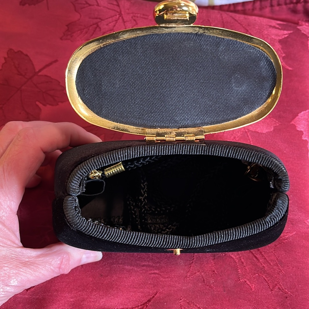 Black Velvet and Gold Mini Bag - Picture 5 of 7